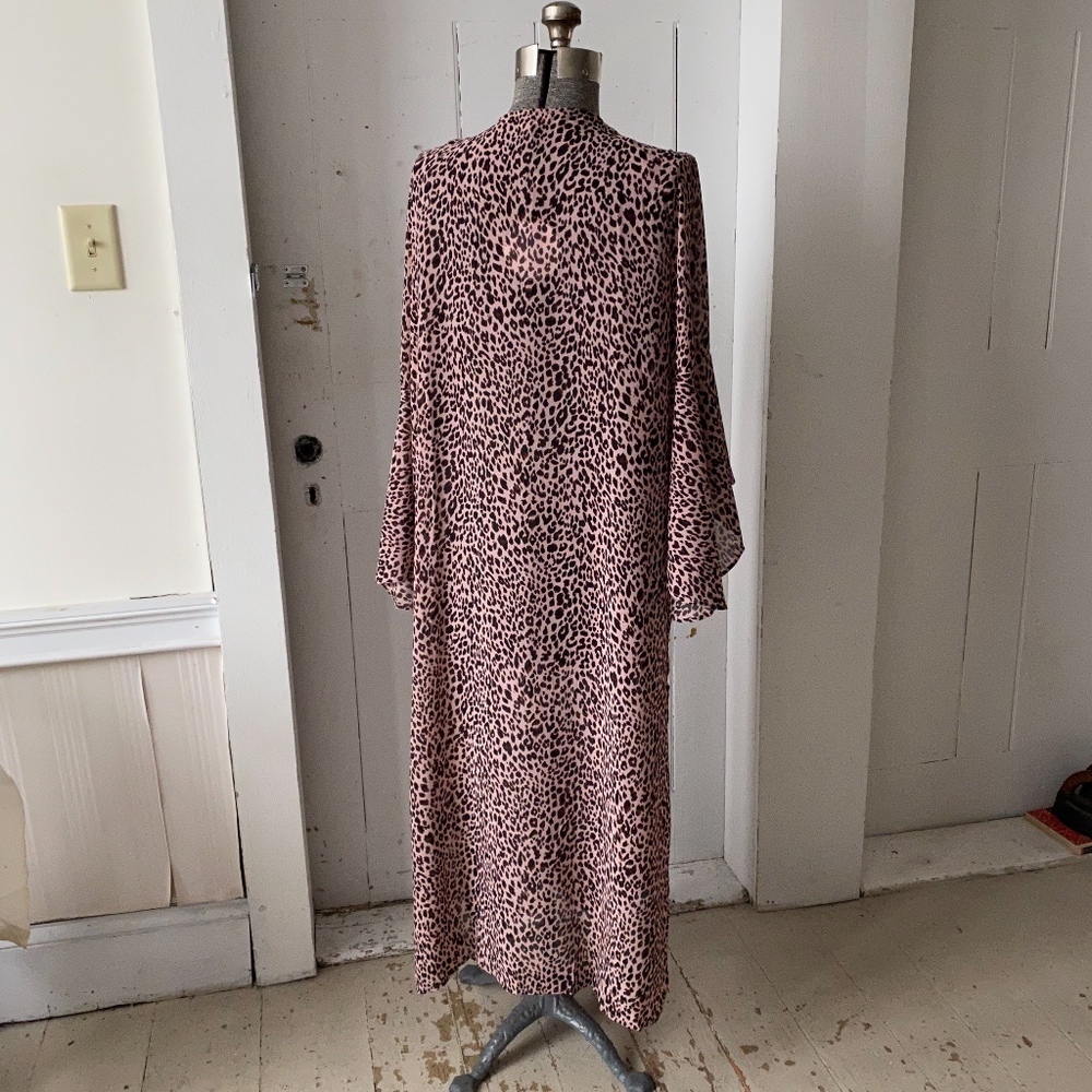Umgee Leopard Print Sheer Kimono Duster Cardigan - Picture 5 of 5